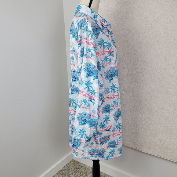 Tommy Bahama Tropical Oasis Boyfriend Shirt Swim Cover-Up Sz XL - Picture 5 of 16